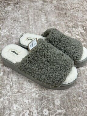 NWT Dearfoams Cozy Comfort Women's‎ Platform Terry Slide Slipper 9-10